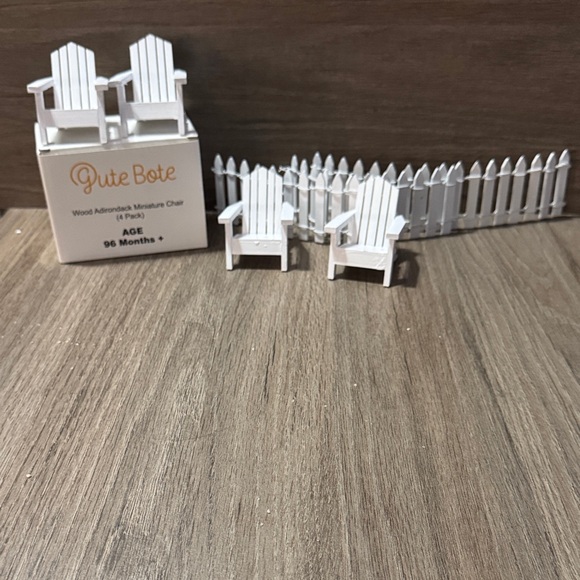 White Miniature Adirondack Chair Set - Picture 1 of 5